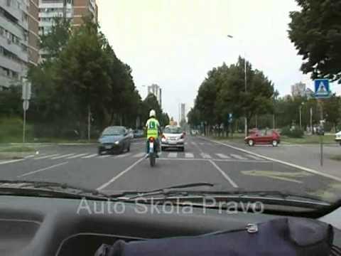 Auto skola Pravo - A kategorija - polukružno raskrsnica