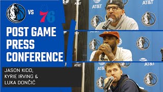 Jason Kidd, Kyrie Irving, & Luka Dončić | Mavericks @ 76ers Post Game Press Conference