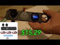 blue led 4 in 1 on off toggle switch panel 2usb 12 24v car boat marine rv truck