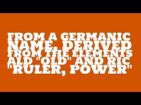 What is the origin of the name Aldric?
