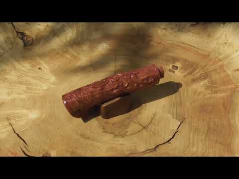 Exclusive carved handle for knife  - made in Germany - Maple burl wood stabilized