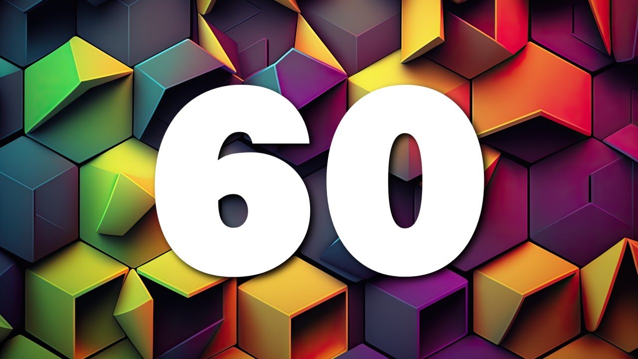 Bright, geometric countdown timer - 0:60