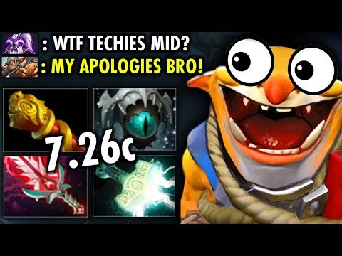 When No One Want Mid Then Techies Took Mid with This Build in 7.26c | Techies Official