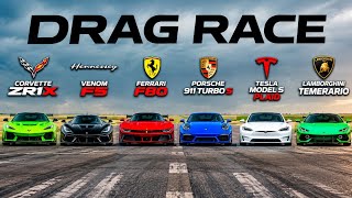 ZR1X vs Ferrari F80 vs Venom F5 vs 911 Turbo S vs Temerario vs Tesla  