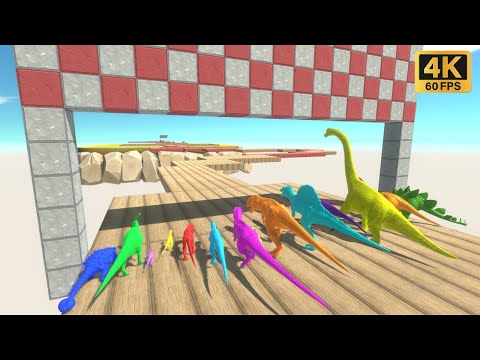 Neon Dinosaurs Zig Zag Speed Race - Animal Revolt Battle Simulator