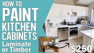 How to paint kitchen cabinets, Laminate & Timber, Roller or Spray Refinishing DIY KITCHEN MAKEOVER