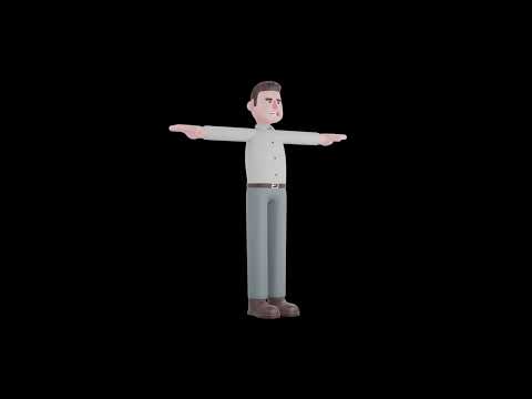 3D Cartoon Male Marketing Character Turntable | Stylized Brand Strategist Model