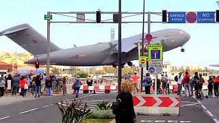 😯 Royal Air Force C-17 TAKEOFF at Gibraltar Airport