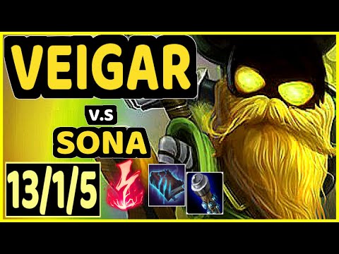 KOBBE (VEIGAR) vs SONA - 13/1/5 KDA BOTTOM ADC CHALLENGER GAMEPLAY - EUW