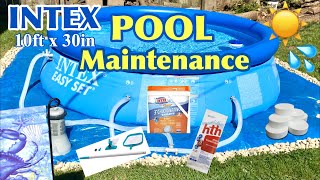 INTEX EASY SET 10ft x 30in POOL MAINTENANCE TIPS & FREQUENTLY ASKED QUESTIONS! 💦🏊🏽‍♀️