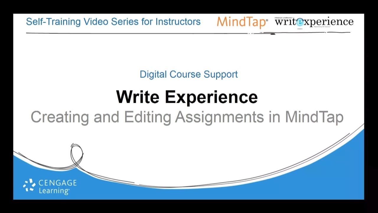 Write Experience MindApp – Creating and Editing Assignments in MindTap