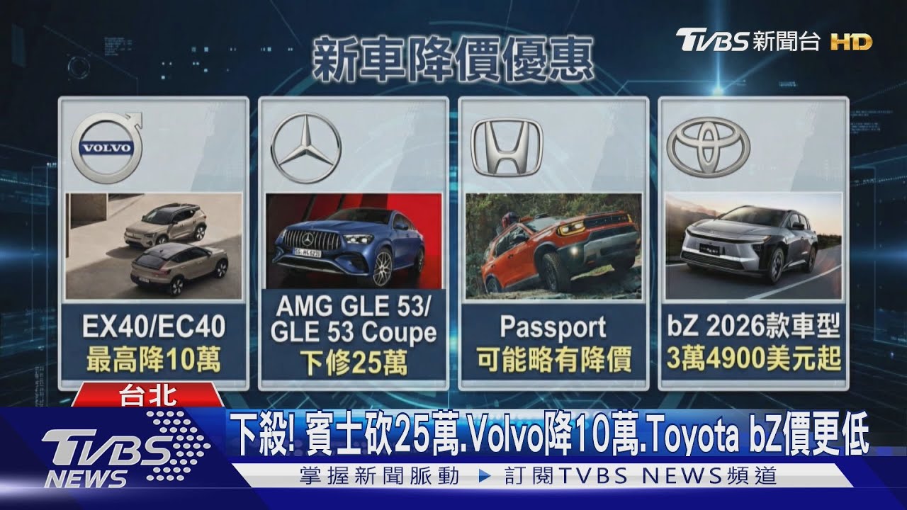 車價下殺! 賓士砍25萬、Volvo降10萬、Toyota bZ性價比更高
