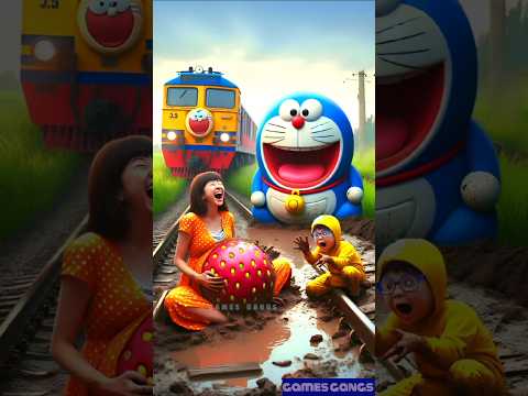 🤩Evolution of Doremon: "Doraemon's Muddy Adventure"..."Strawberry Surprises and Train Delights"🤣