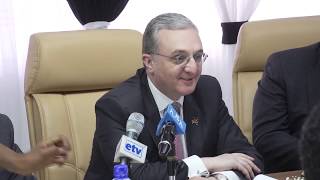 Meeting of Zohrab Mnatsakanyan witht Getahun Mekuria, Minister of Innovation and Technology of Ethiopia
