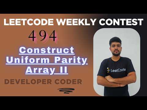 Construct Uniform Parity Array Ii Leetcode 3876 Weekly Contest 494 Java Developer Coder