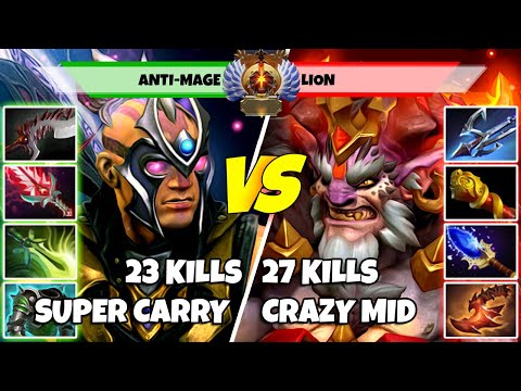 ANTI-MAGE (Carry) vs LION (Mid) - Epic Battle Of Immortal Rank Dota 2 Players - Z Dota 2