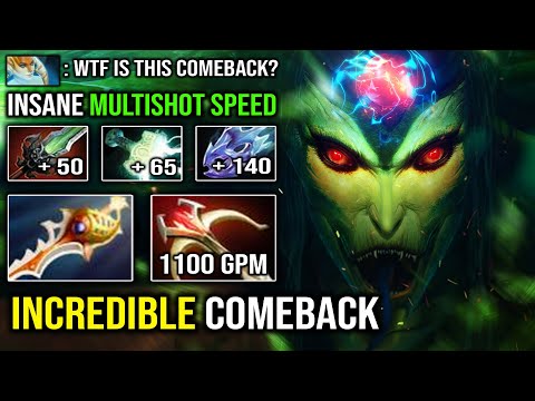 INCREDIBLE COMEBACK +118K Damage Overpower LEVEL 30 Medusa with Insane Multishot 1100 GPM Dota 2