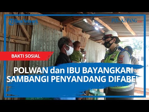 Polwan dan Ibu Bhayangkari Satlantas Polres Kupang Kota  Sambangi Penyandang Difabel