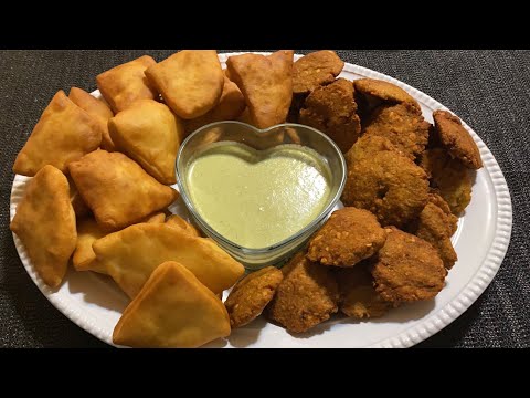 Bajiyo iyo bur mandazi iyo basbaas ( falafel and fried bread) snacks food