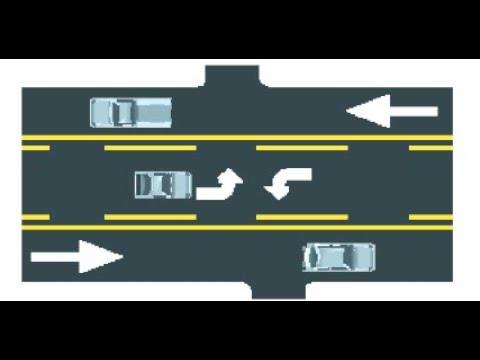 How to properly use the center left turn lane when driving.