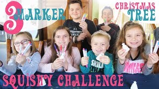 Three Marker Christmas Tree Squishy Challenge! | Crazy8Family