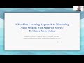 Online seminar by Prof. Miklos Vasarhelyi "A Machine Learning Approach of Measuring Audit Quality"