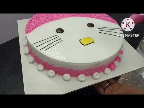Buttercream short decoration video kitty cake design