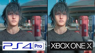 Final Fantasy XV | Xbox One X vs PS4 Pro | 4K Graphics Comparison | Comparativa