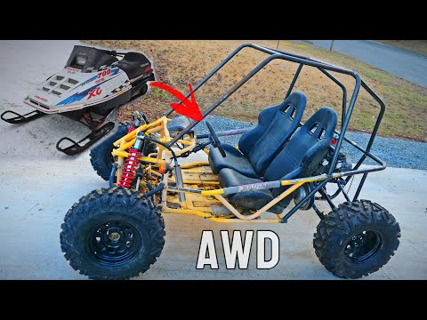 Building mini SXS 4WD Snowmobile Powered Buggy! +New Bike reveal