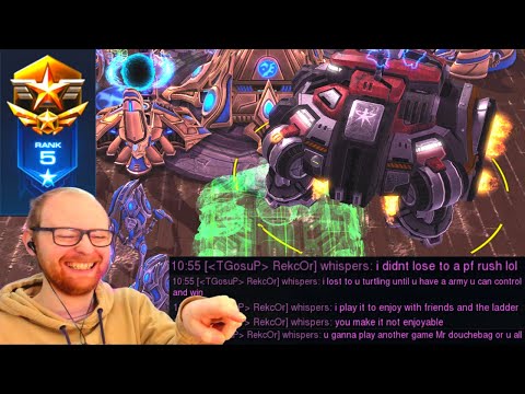 Top 5 Grandmaster Protoss Gets REALLY Salty vs Planetary Rush