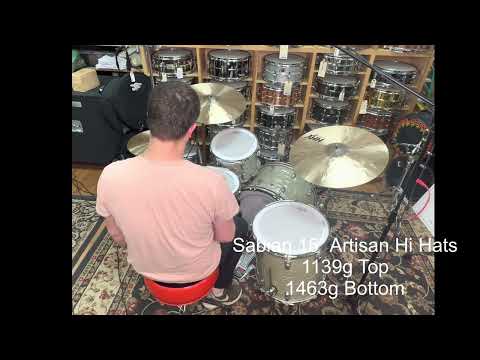 Demo of Exact Cymbal, Sabian 15" Artisan Hi-Hats, 1139g Top, 1463g Bottom