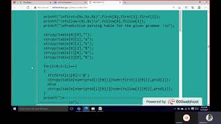 SSCD lab Programs part 4 construct Predictive  /  LL(1) Parsing  Table  for  the  grammar