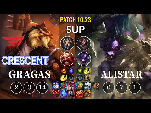 T1 Crescent Gragas vs Alistar Sup - KR Patch 10.23