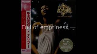 Donna Summer - Full of Emptiness LYRICS HQ SHM "Love to Love You Baby" 1975