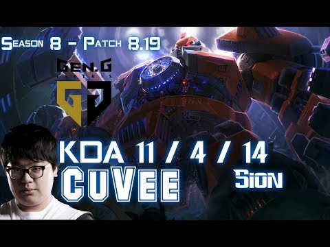GEN CuVee SION vs DARIUS Top - Patch 8.19 KR Ranked