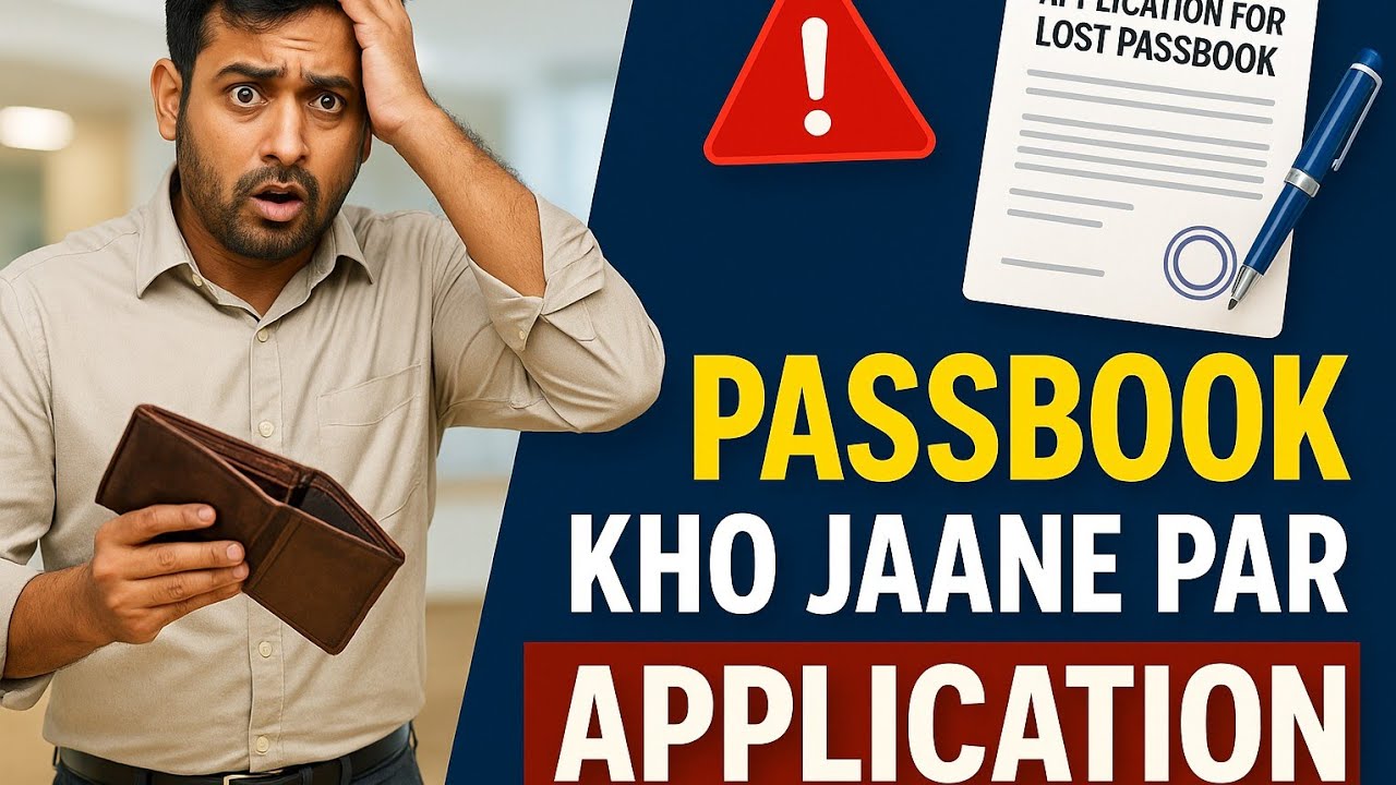 बैंक पासबुक खो जाने पर एप्लीकेशन | Bank Passbook lost application in hindi
