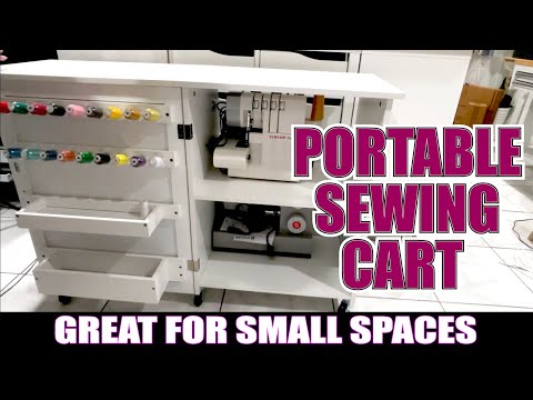 SEWING CART FOR SMALL SPACES | VEVOR PORTABLE SEWING TABLE!  UNBOX AND SETUP