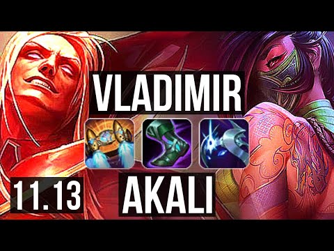 VLADIMIR vs AKALI (MID) | Rank 3 Vlad, 16/2/2, Legendary | BR Challenger | v11.13