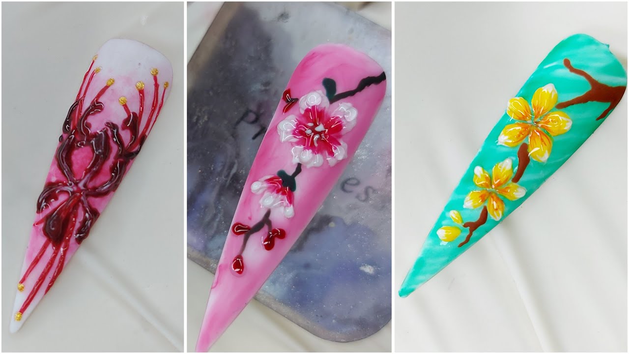 Châu Pha (Chou Fa) – Nails – Mẫu móng Hoa Bỉ Ngạn – Hoa Đào – Hoa Mai