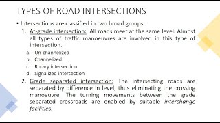 Transportation Engineering 3.8 (Types of road intersections)