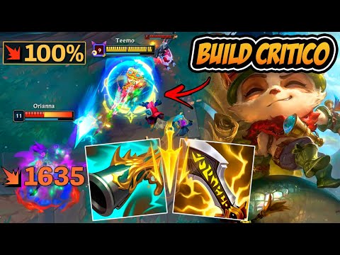 CRIEI UMA BUILD INSANA PRO TEEMO ADC QUE DÁ MUITO DANO (100% DE CRÍTICO)