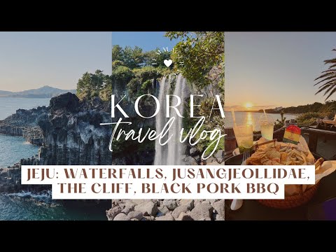 Coreia Vlog Parte 4 | Jeju Jusangjeollidae, Cachoeiras Jeongbang e Cheonjiyeon, The Cliff, Black Pork