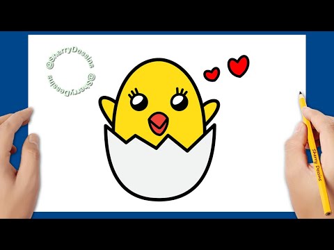 COMMENT DESSINER UN POUSSIN QUI SORT D'UN OEUF