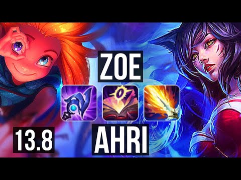 ZOE vs AHRI (MID) | 7/0/13, 76% winrate, Godlike | KR Master | 13.8