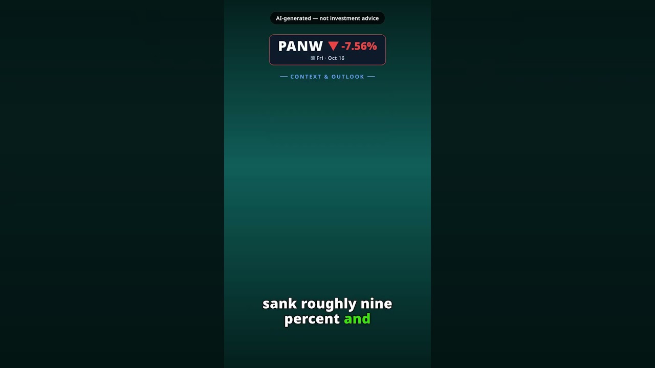 ¿Por qué cae la acción de Palo Alto Networks hoy? PANW -7.56% (16 oct)