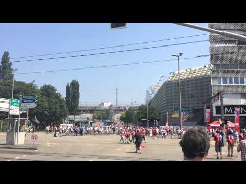 Swiss Cup Finale 07.06.2015 Sion Fans to arrive at Basel