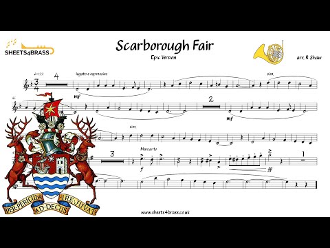 Scarborough Fair  - French Horn Solo with Sheet Music and Play Along