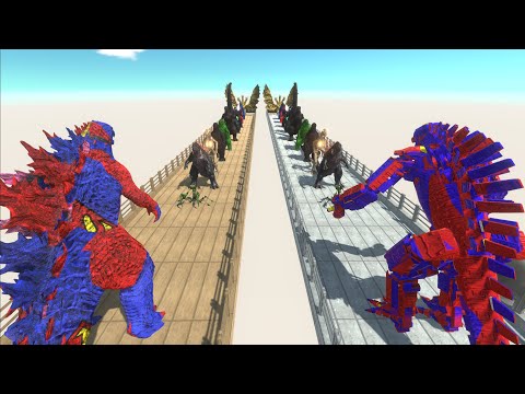 SUPERMAN GODZILLA 2021 VS  SUPERMAN MECHAGODZILLA 2021 DEATH RUN - Animal Revolt Battle Simulator