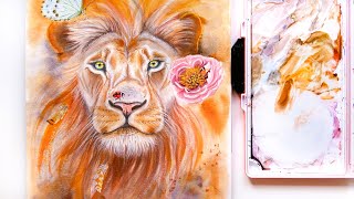 How I Painted a Magical Lion With Watercolor!