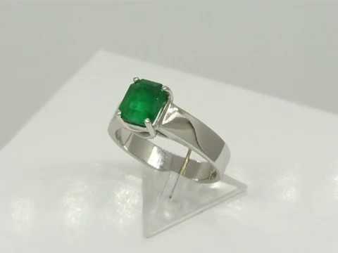 Emerald Ring R-CJS-144 in 18K White Gold by www.QueenEmerald.com